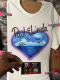 Airbrushed Customized Name Beach with glow T-Shirt