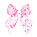 Breast Cancer Ribbon Bow DTF ready to press iron on transfer for clothing t-shirts and hoodies