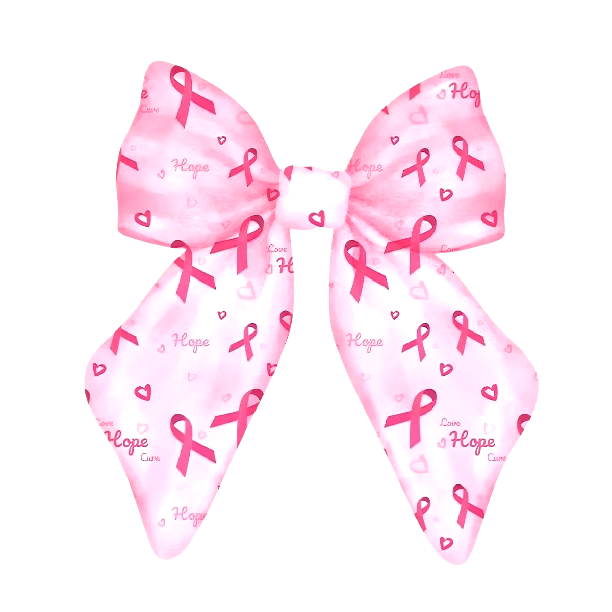 Breast Cancer Ribbon Bow DTF ready to press iron on transfer for clothing t-shirts and hoodies