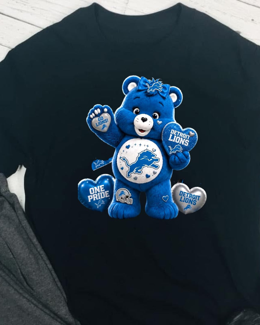 Carebear Detroit Lions Football DTF T-Shirt Game Ready