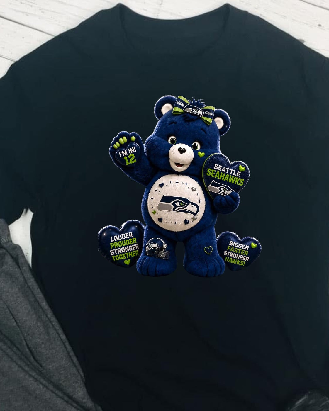 Carebear SEAHAWKS Football DTF T-Shirt Game Ready
