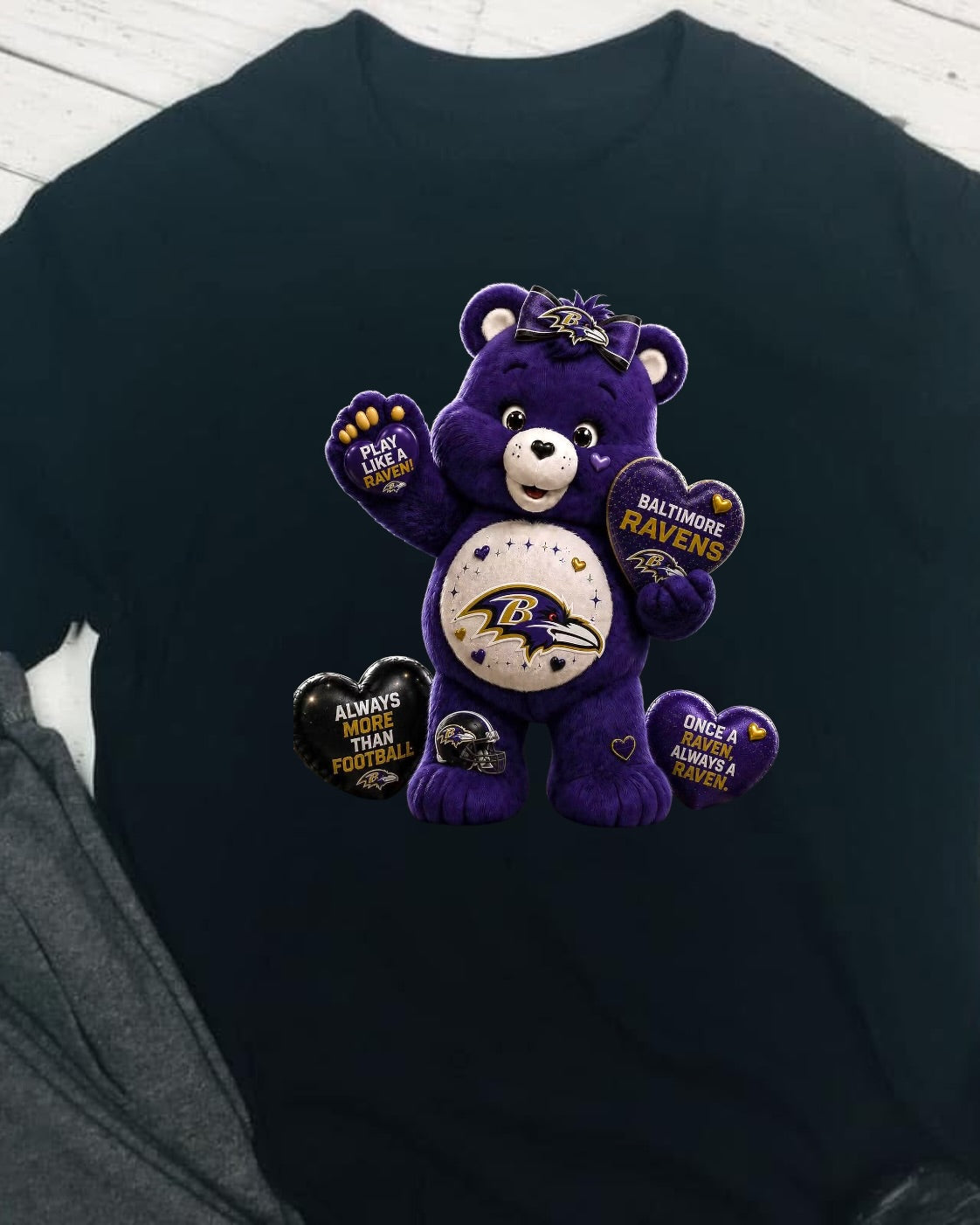 Carebear Baltimore Ravens Football DTF T-Shirt Game Ready