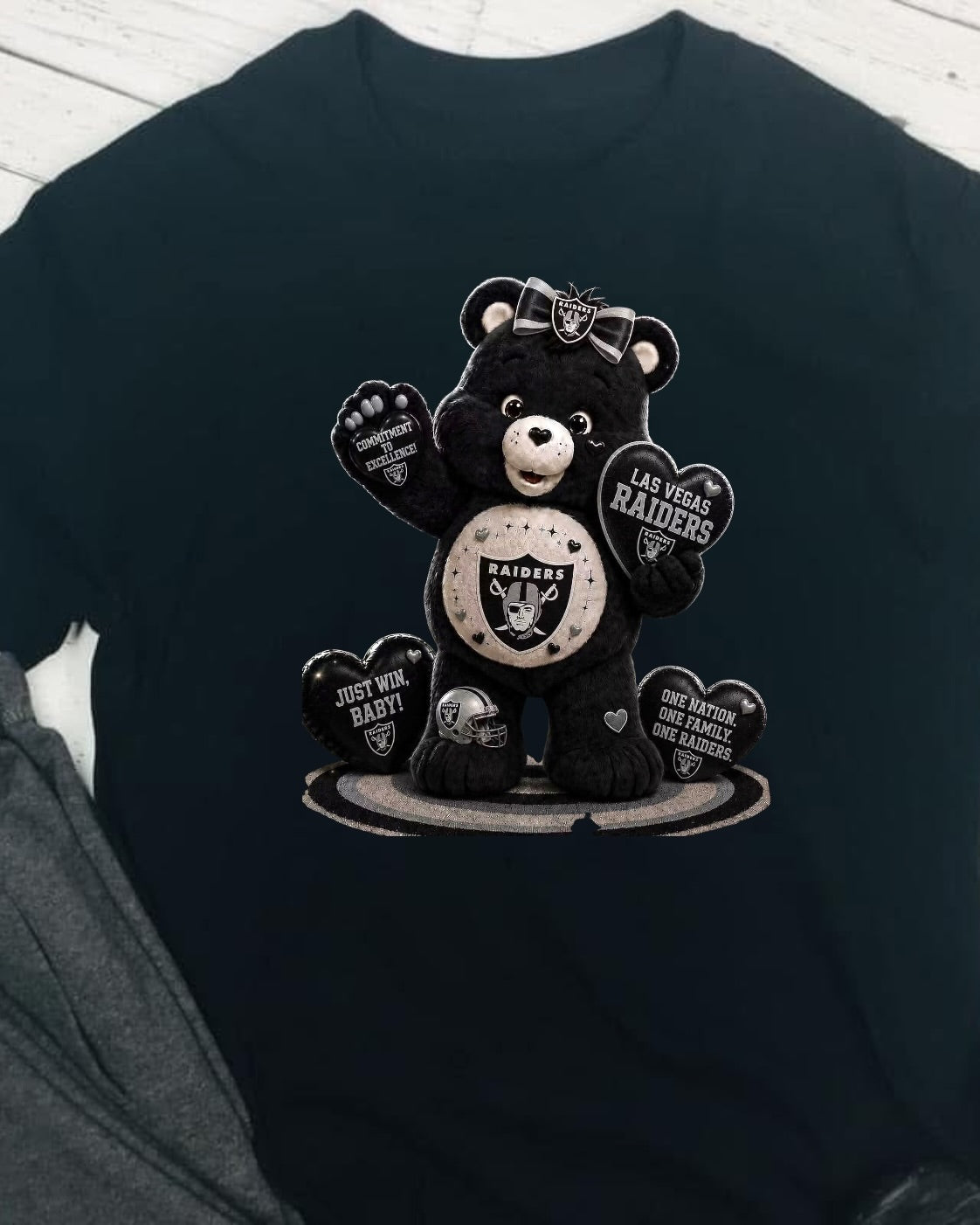 Carebear Football RAIDERS DTF T-Shirt Game Ready