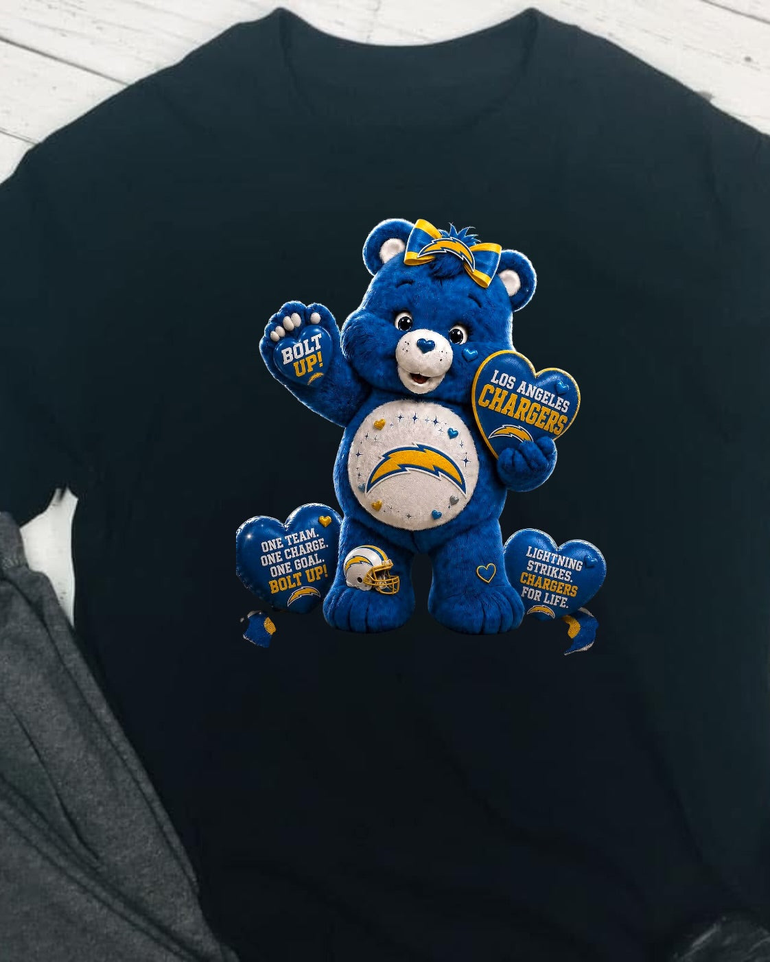 Carebear Football LA CHARGERS DTF T-Shirt Game Ready