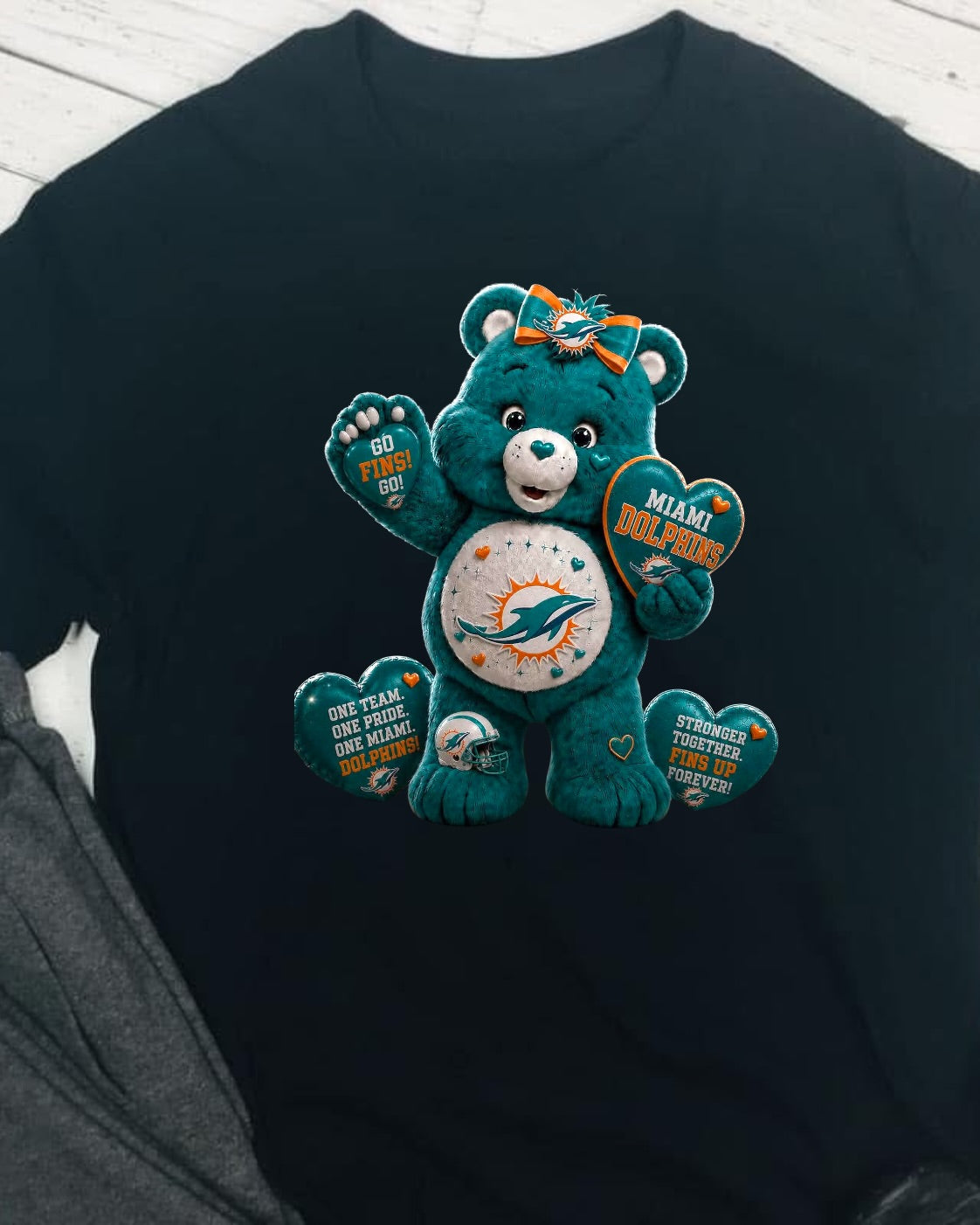 Carebear Football DOLPHINS DTF T-Shirt Game Ready