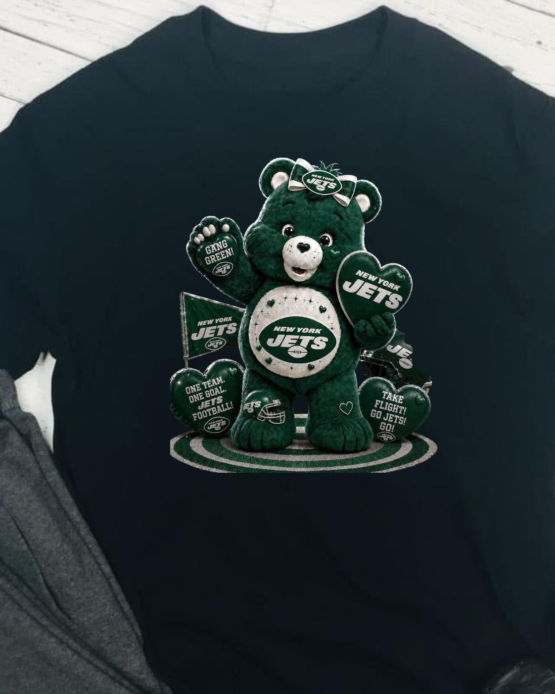 Carebear JETS Football DTF T-Shirt Game Ready