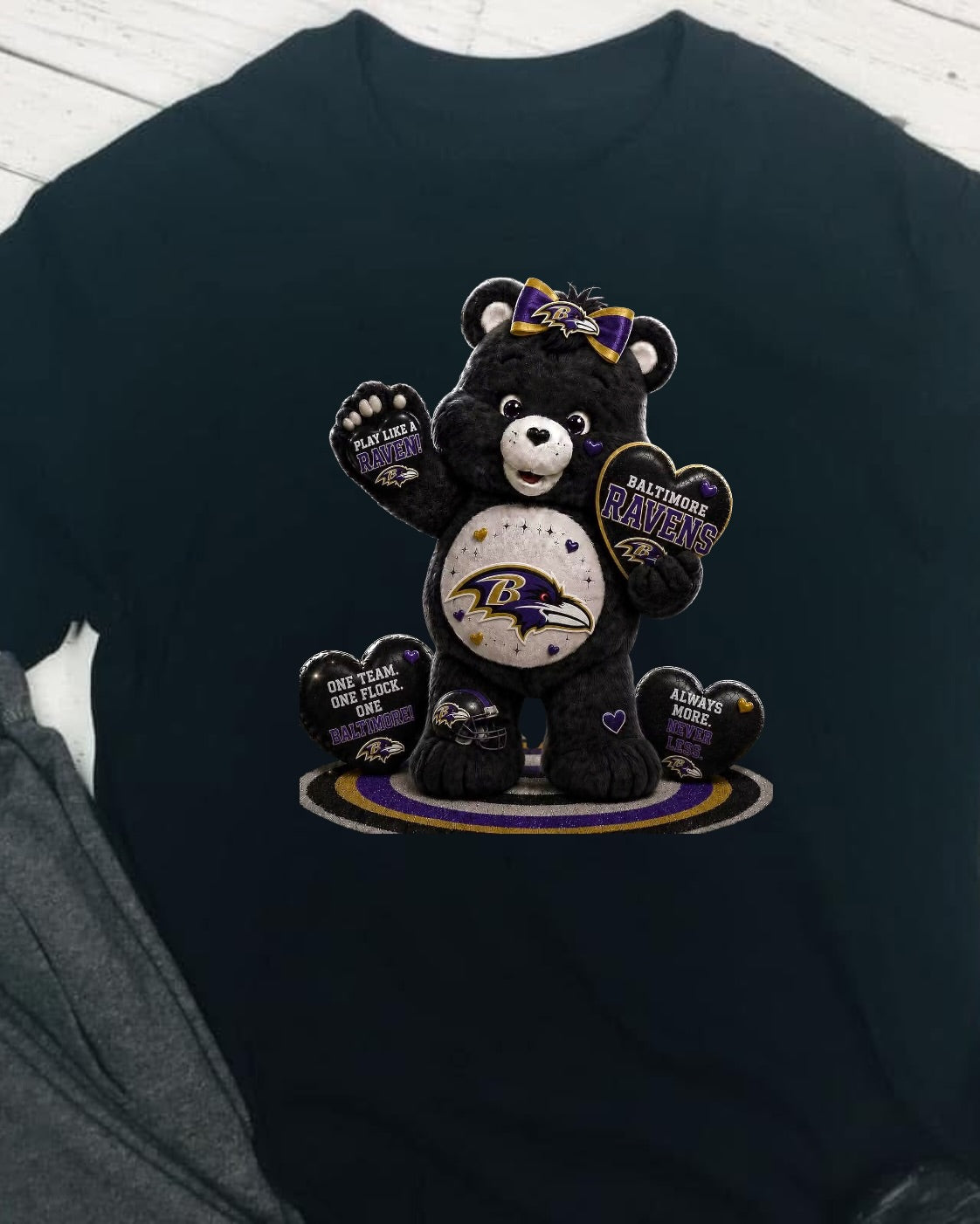 Carebear Baltimore Ravens Football DTF T-Shirt Game Ready