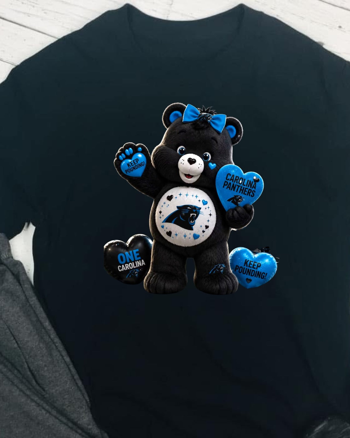 Carebear CAROLINA PANTHERS Football DTF T-Shirt Game Ready