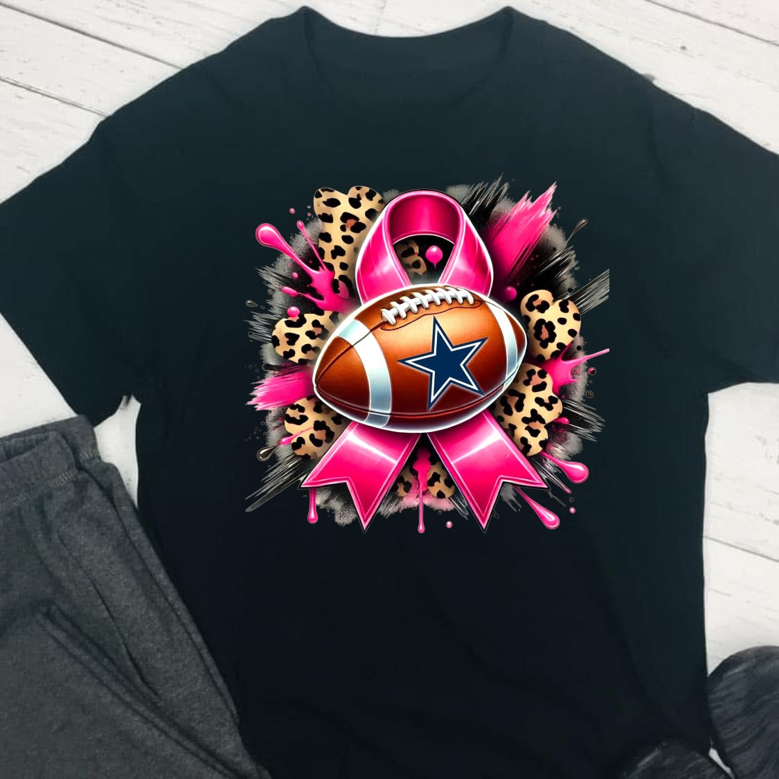 Breast Cancer Awareness Cowboys Football DTF T-Shirt