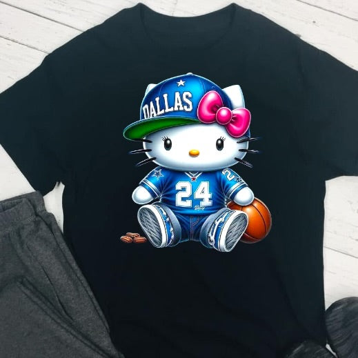 Hello Kitty Cowboys Football DTF T-Shirt