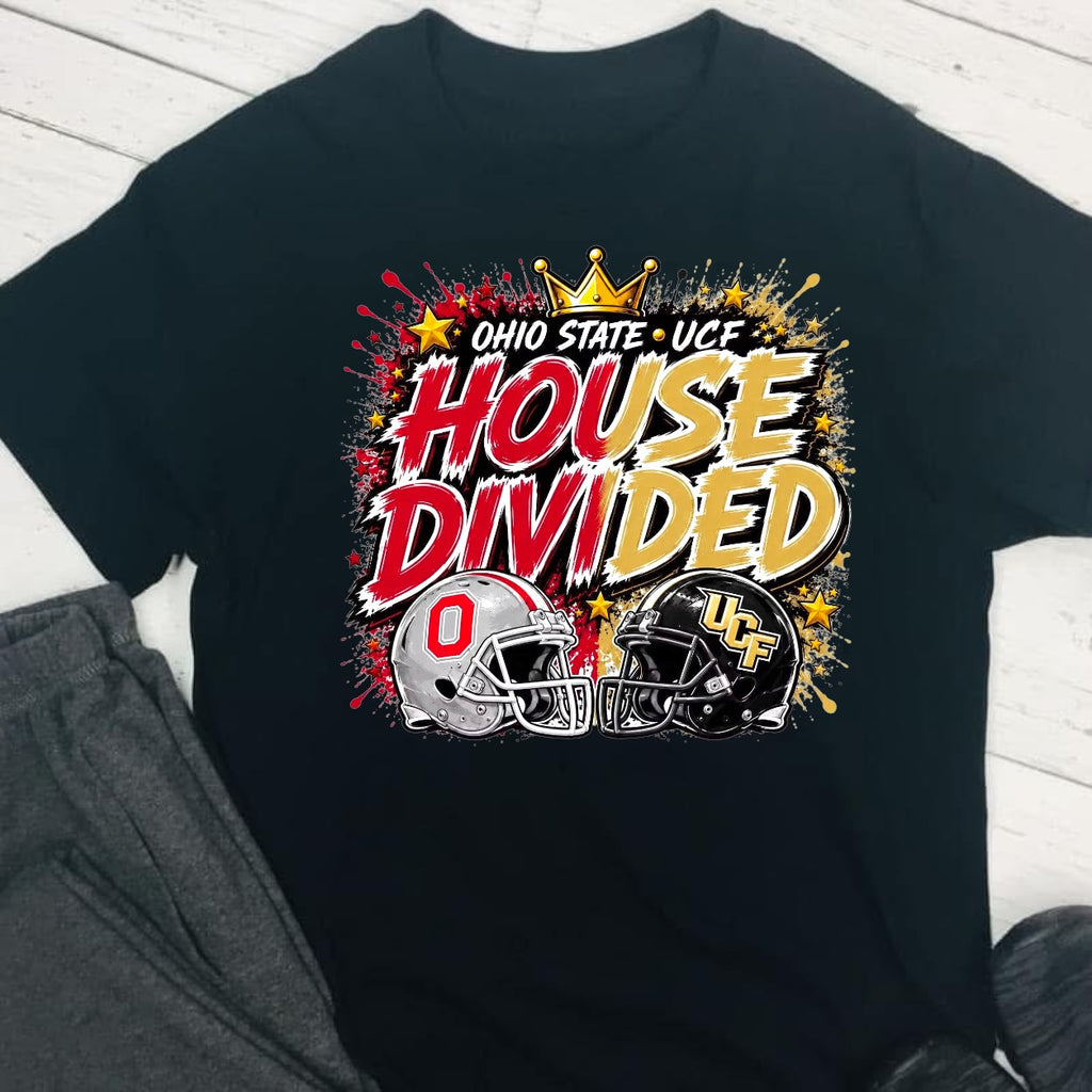 College Football House Divided DTF T-Shirt (choose team)