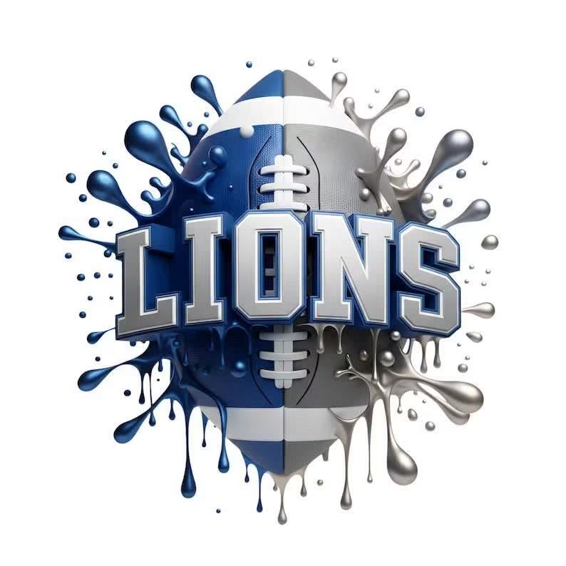 LIONS Football DTF ready to press iron on transfer for clothing t-shirts and hoodies