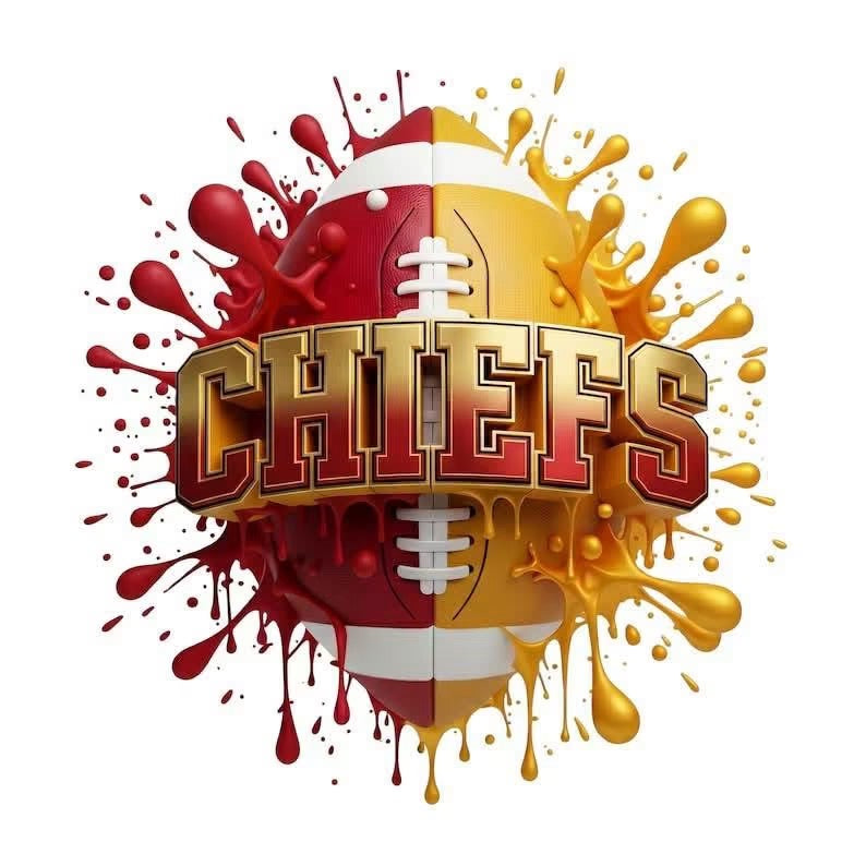 CHIEFS Football DTF ready to press iron on transfer for clothing t-shirts and hoodies