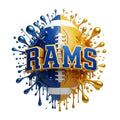 RAMS Football DTF ready to press iron on transfer for clothing t-shirts and hoodies
