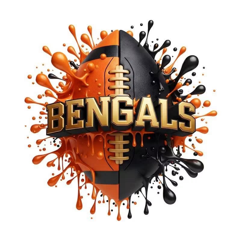 BENGALS Football DTF ready to press iron on transfer for clothing t-shirts and hoodies