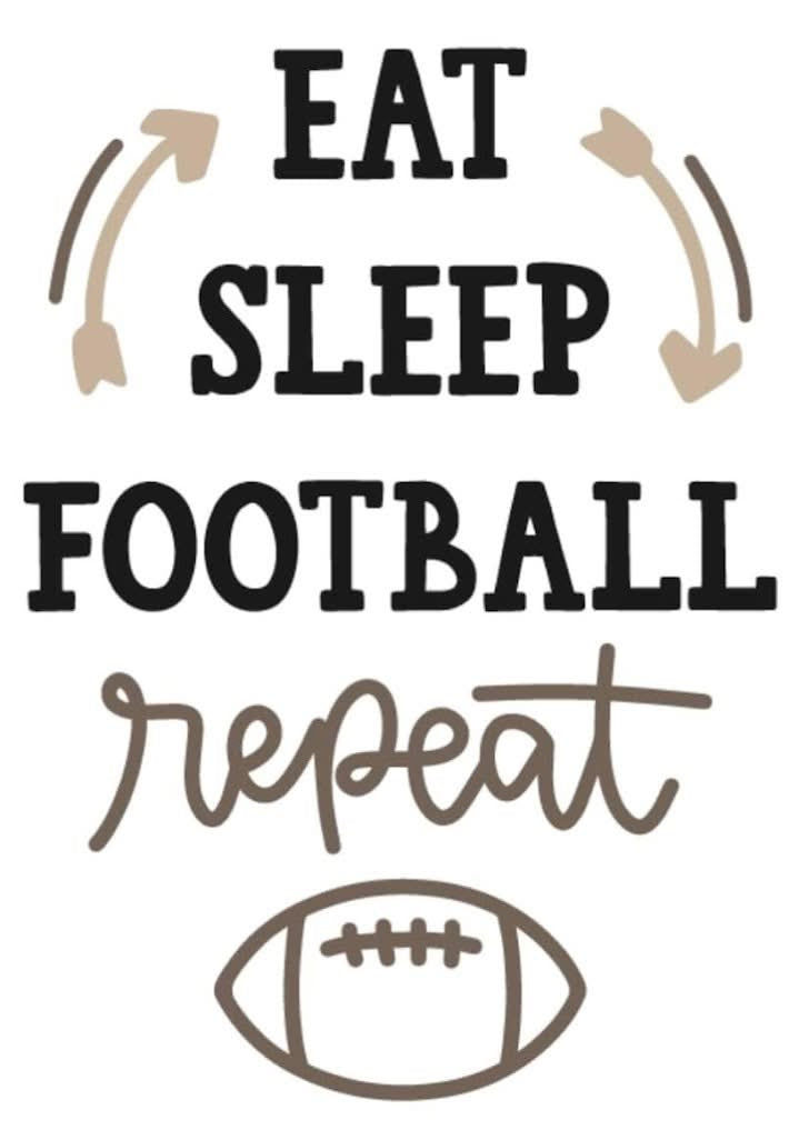 Eat Sleep Football DTF ready to press iron on transfer for clothing t-shirts and hoodies