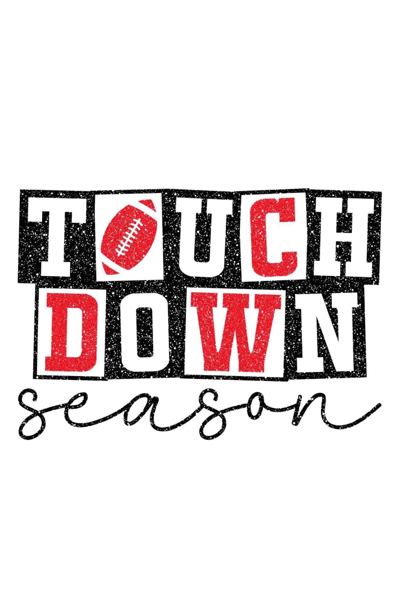 Touch Down Season Football DTF ready to press iron on transfer for clothing t-shirts and hoodies