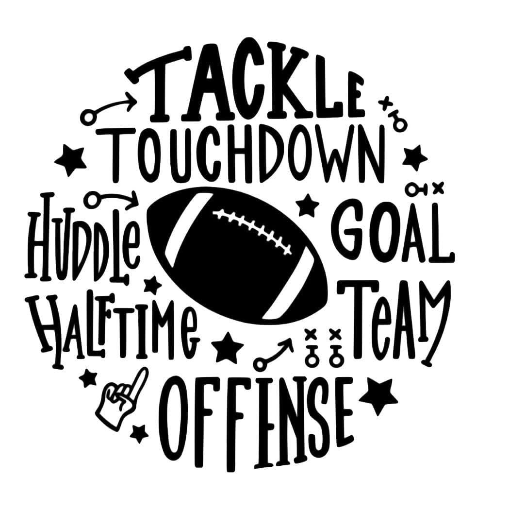 Touch Down Tackle Football DTF ready to press iron on transfer for clothing t-shirts and hoodies