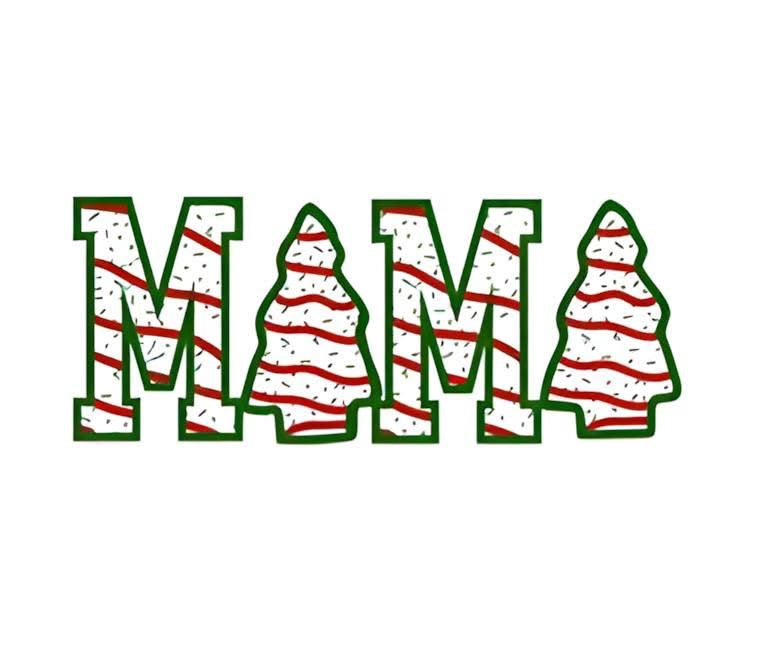 Mama Christmas Mom DTF ready to press iron on transfer for clothing t-shirts and hoodies