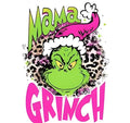 The Grinch Mama Christmas DTF ready to press iron on transfer for clothing t-shirts and hoodies