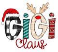 Gigi Claus Christmas Grandma Grandmother DTF ready to press iron on transfer for clothing t-shirts and hoodies