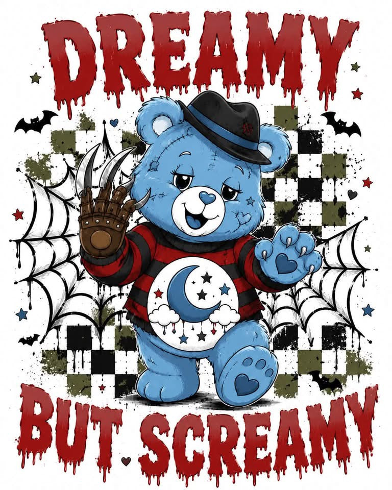 Halloween Scare Bears DTF ready to press iron on transfer for clothing t-shirts and hoodies