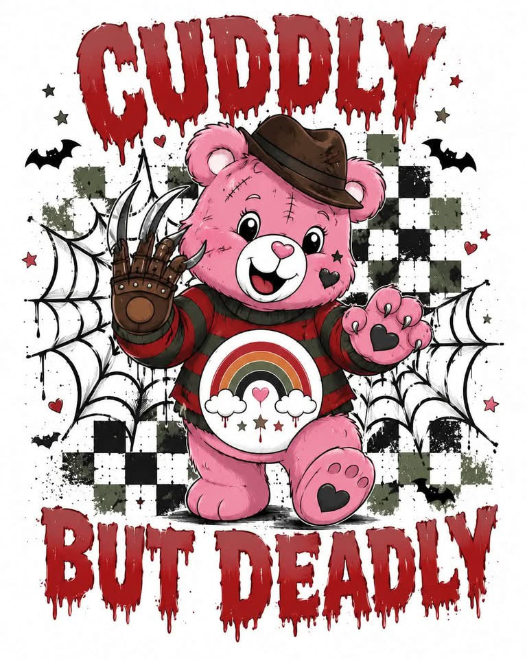 Halloween Scare Bears DTF ready to press iron on transfer for clothing t-shirts and hoodies