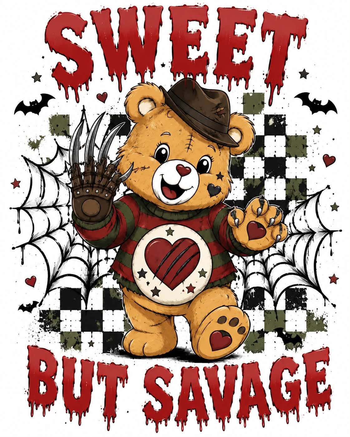 Halloween Scare Bears DTF ready to press iron on transfer for clothing t-shirts and hoodies