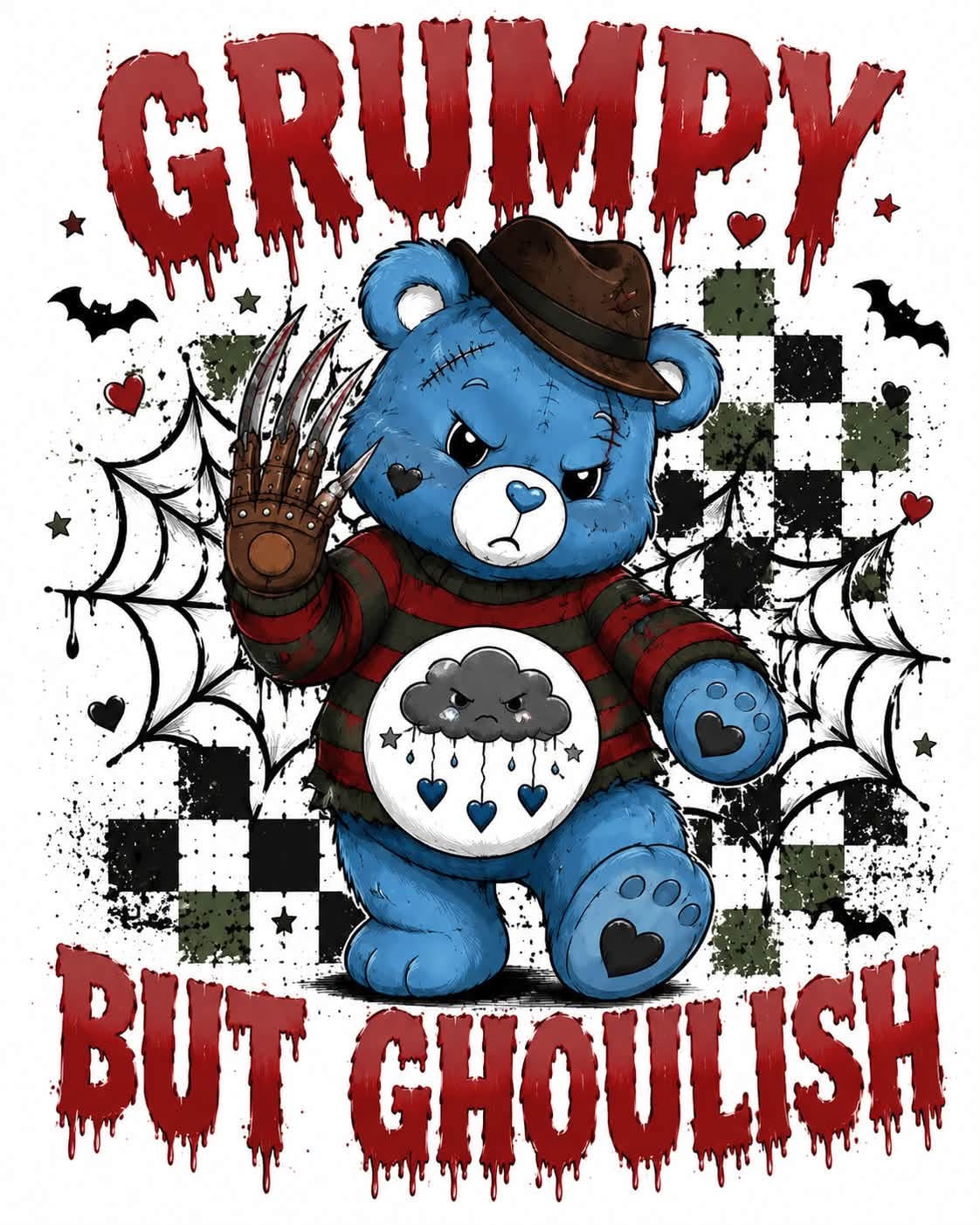 Halloween Scare Bears DTF ready to press iron on transfer for clothing t-shirts and hoodies