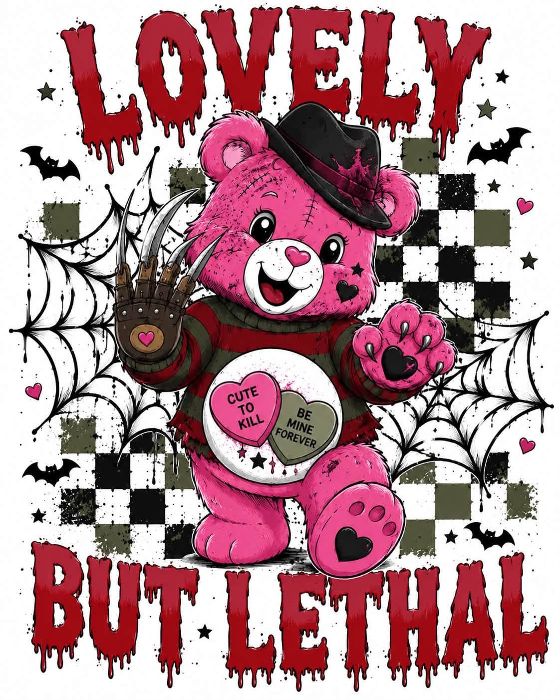 Halloween Scare Bears DTF ready to press iron on transfer for clothing t-shirts and hoodies