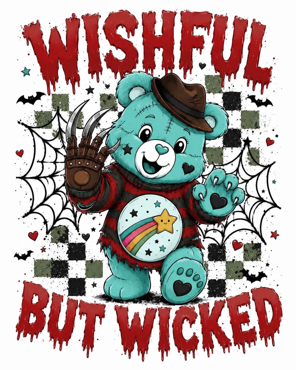 Halloween Scare Bears DTF ready to press iron on transfer for clothing t-shirts and hoodies