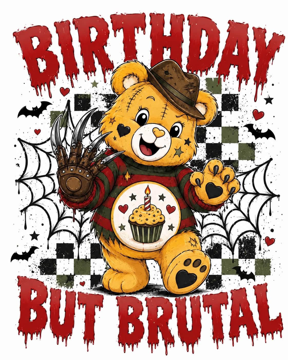 Halloween Scare Bears DTF ready to press iron on transfer for clothing t-shirts and hoodies