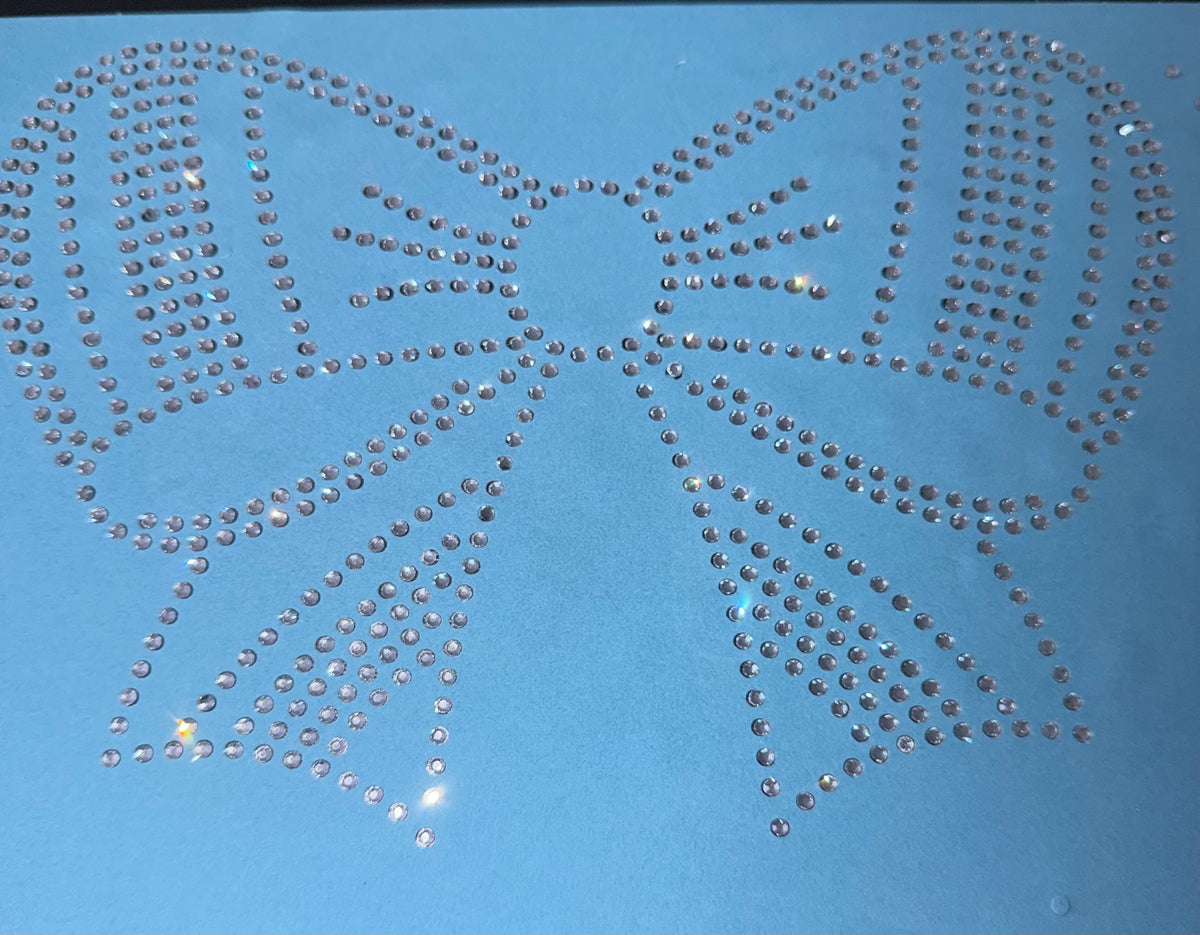 Glitter Bow Hotfix Rhinestones ready to press iron on transfer for clothing t-shirts and hoodies