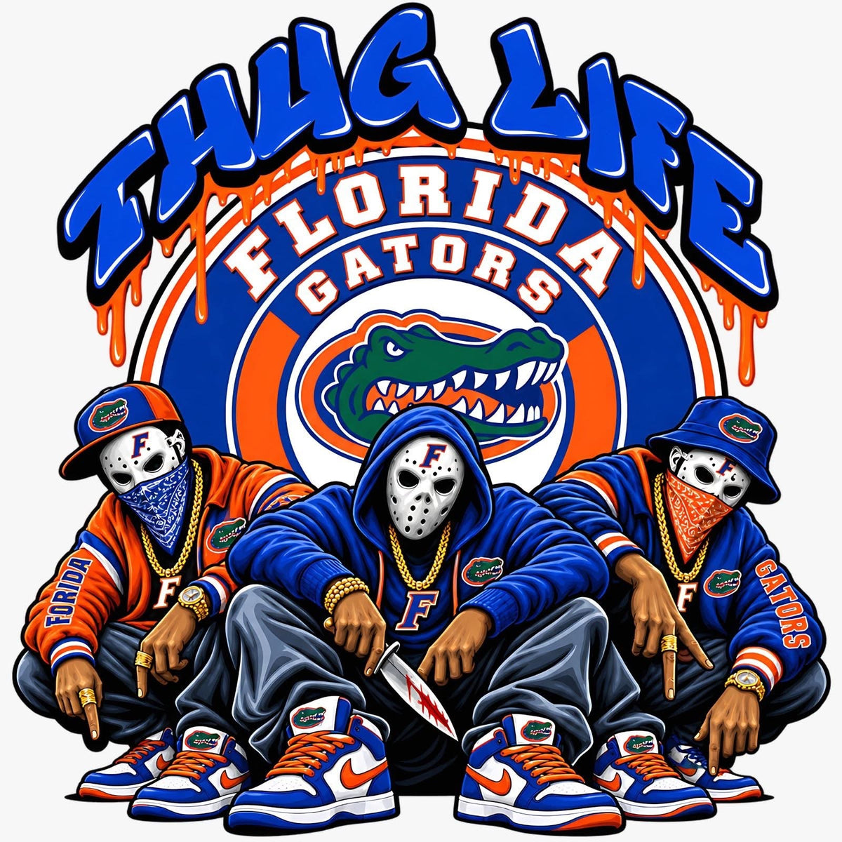 Thug Life Halloween Football DTF ready to press iron on transfer for clothing t-shirts and hoodies Breast Cancer Awareness