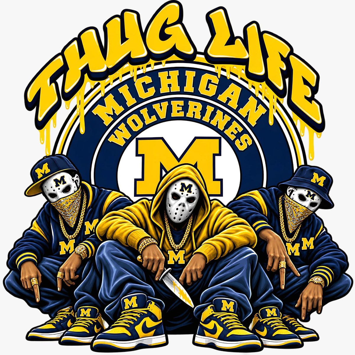 Thug Life Halloween Football DTF ready to press iron on transfer for clothing t-shirts and hoodies Breast Cancer Awareness