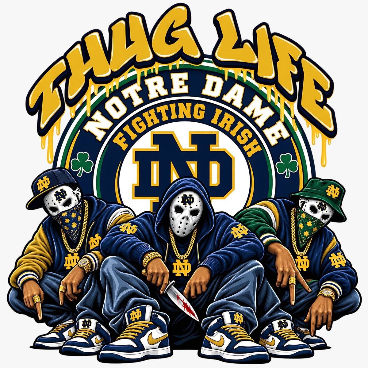 Thug Life Halloween Football DTF ready to press iron on transfer for clothing t-shirts and hoodies Breast Cancer Awareness