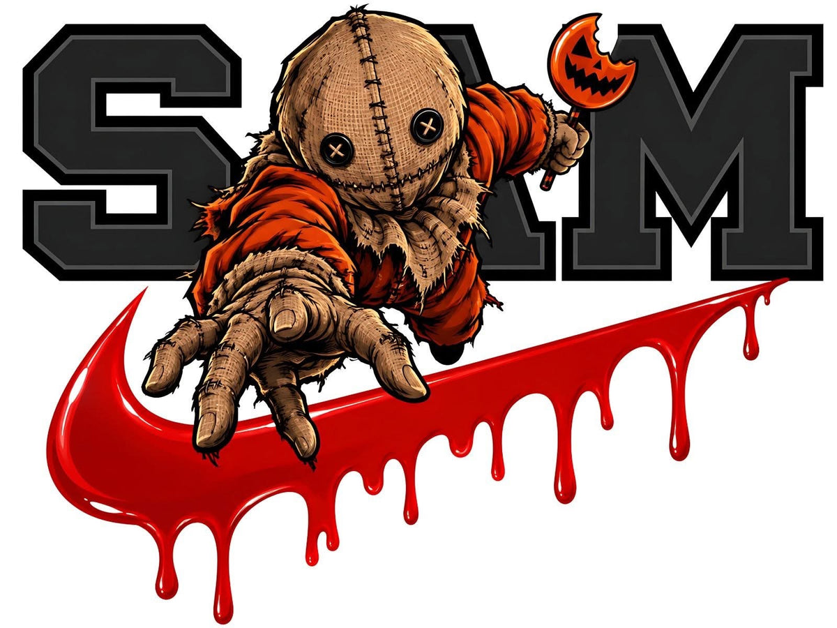 Swoosh Halloween DTF ready to press iron on transfer for clothing t-shirts and hoodies game ready