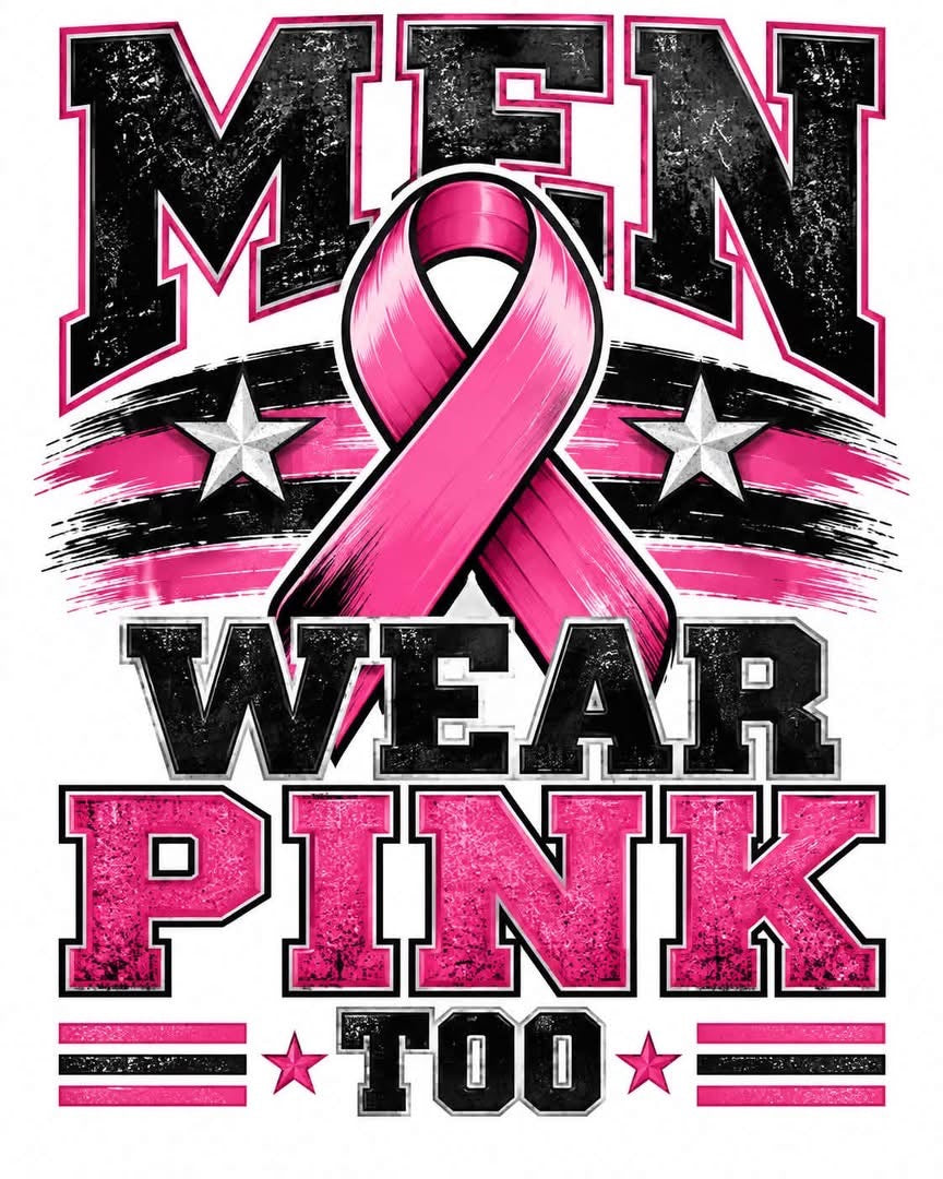 Men Wear Pink Breast Cancer Awareness DTF ready to press iron on transfer for clothing t-shirts and hoodies