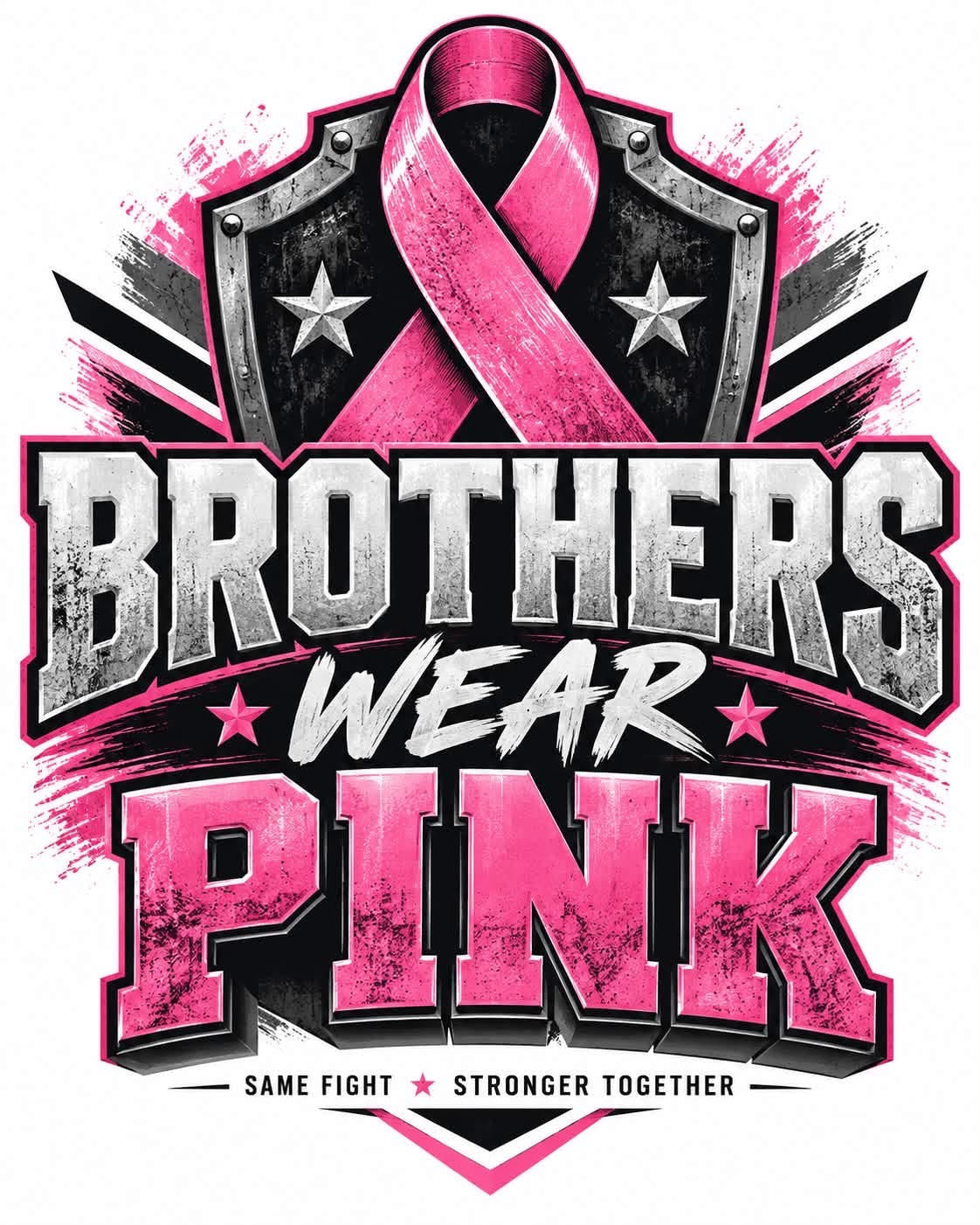 Men Wear Pink Breast Cancer Awareness DTF ready to press iron on transfer for clothing t-shirts and hoodies