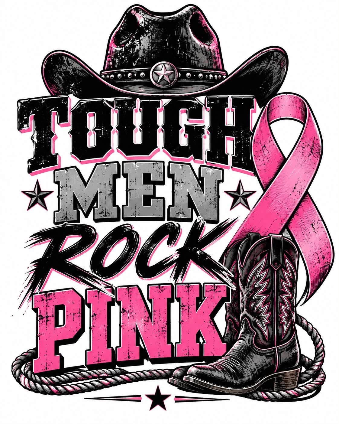 Men Wear Pink Breast Cancer Awareness DTF ready to press iron on transfer for clothing t-shirts and hoodies