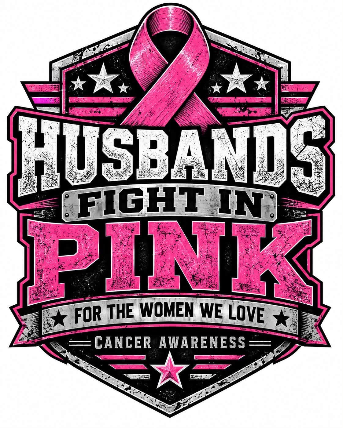 Men Wear Pink Breast Cancer Awareness DTF ready to press iron on transfer for clothing t-shirts and hoodies