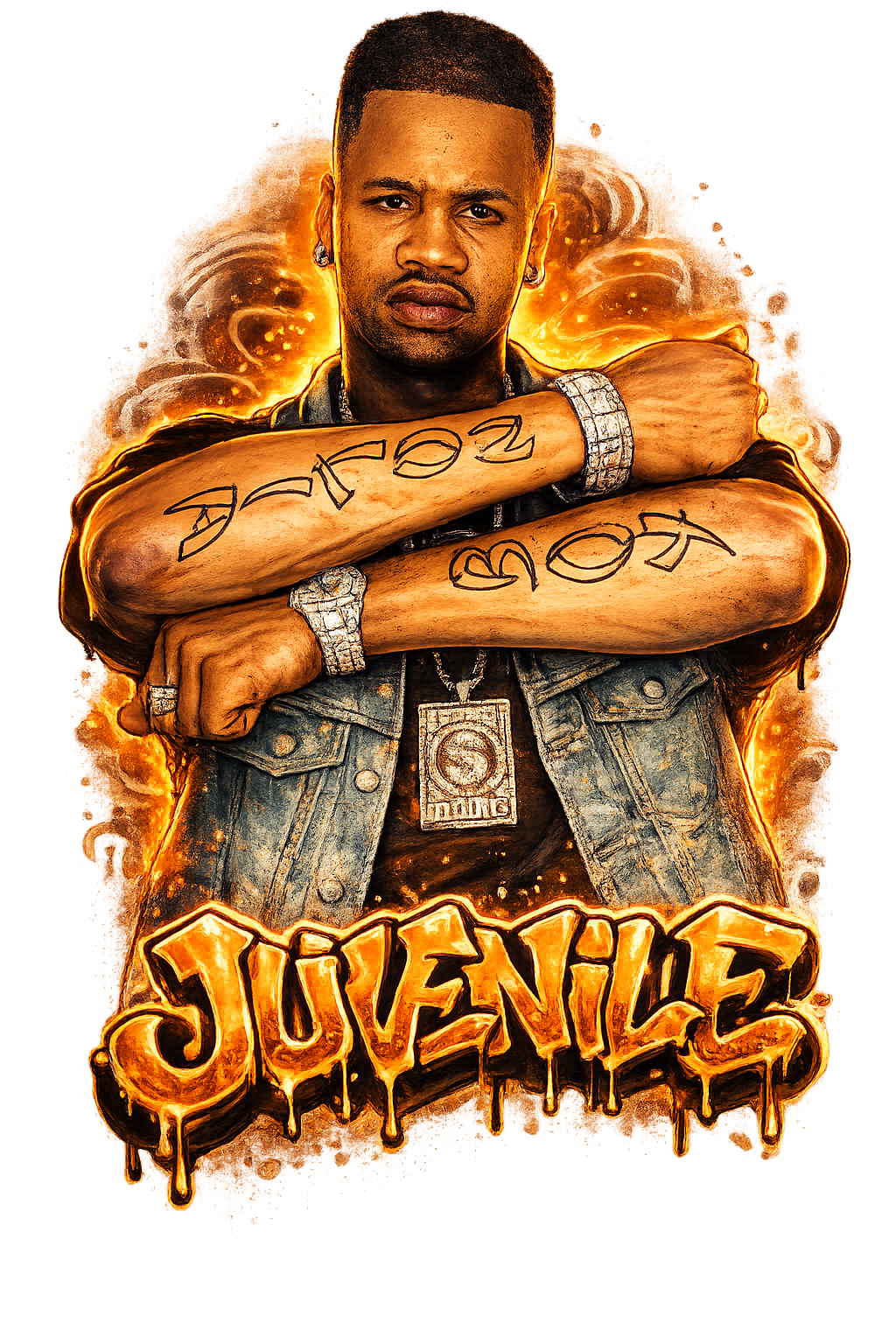Juvenile DTF ready to press iron on transfer for clothing t-shirts and hoodies concert ready