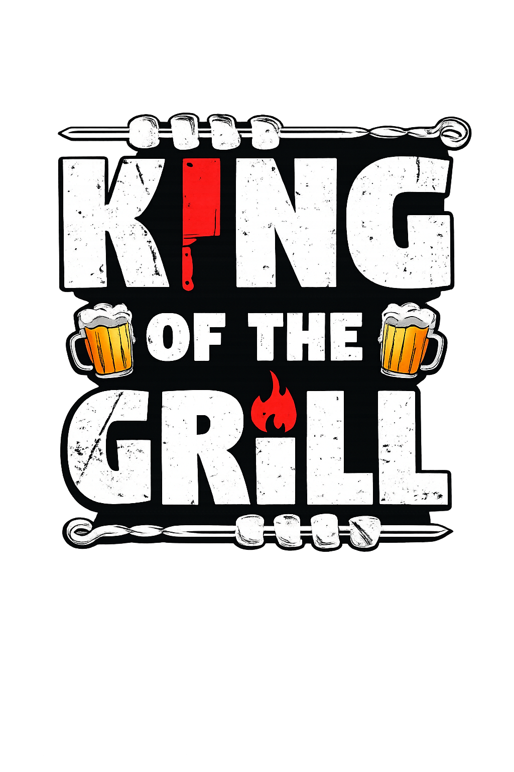 King of The Grill DTF iron on transfer for clothing t-shirts etc