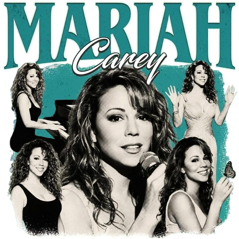 Mariah Carey DTF ready to press iron on transfer for clothing t-shirts and hoodies