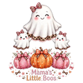 Mama's Little Boos Halloween Fall DTF ready to press iron on transfer for clothing t-shirts and hoodies