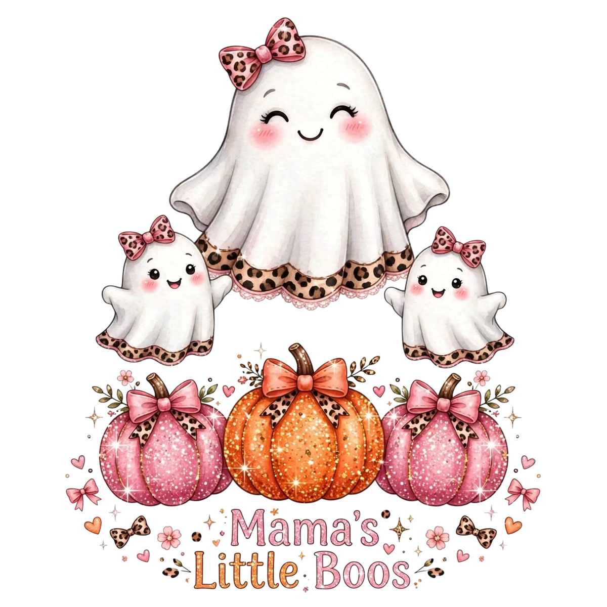 Mama's Little Boos Halloween Fall DTF ready to press iron on transfer for clothing t-shirts and hoodies