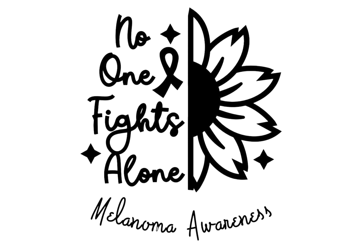 Melanoma Awareness DTF ready to press iron on transfer for clothing t-shirts and hoodies