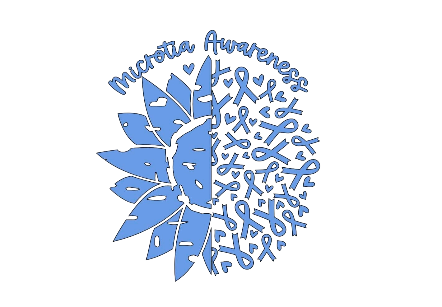 Microtia Awareness DTF ready to press iron on transfer for clothing t-shirts and hoodies