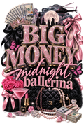 Midnight Ballerina DTF ready to press iron on transfer for clothing t-shirts and hoodies