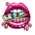 Pierced Lips with Grill and Cash DTF ready to press iron on transfer for clothing t-shirts and hoodies